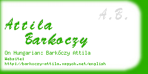 attila barkoczy business card