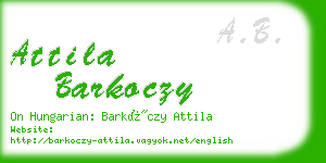 attila barkoczy business card